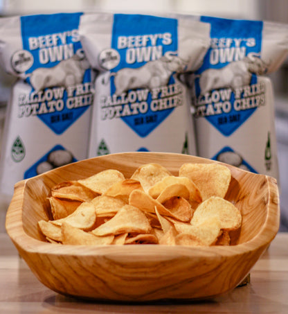 [FREE SHIPPING] Beefy's Own Tallow Fried Potato Chips 5oz Sea Salt [4 PACK]